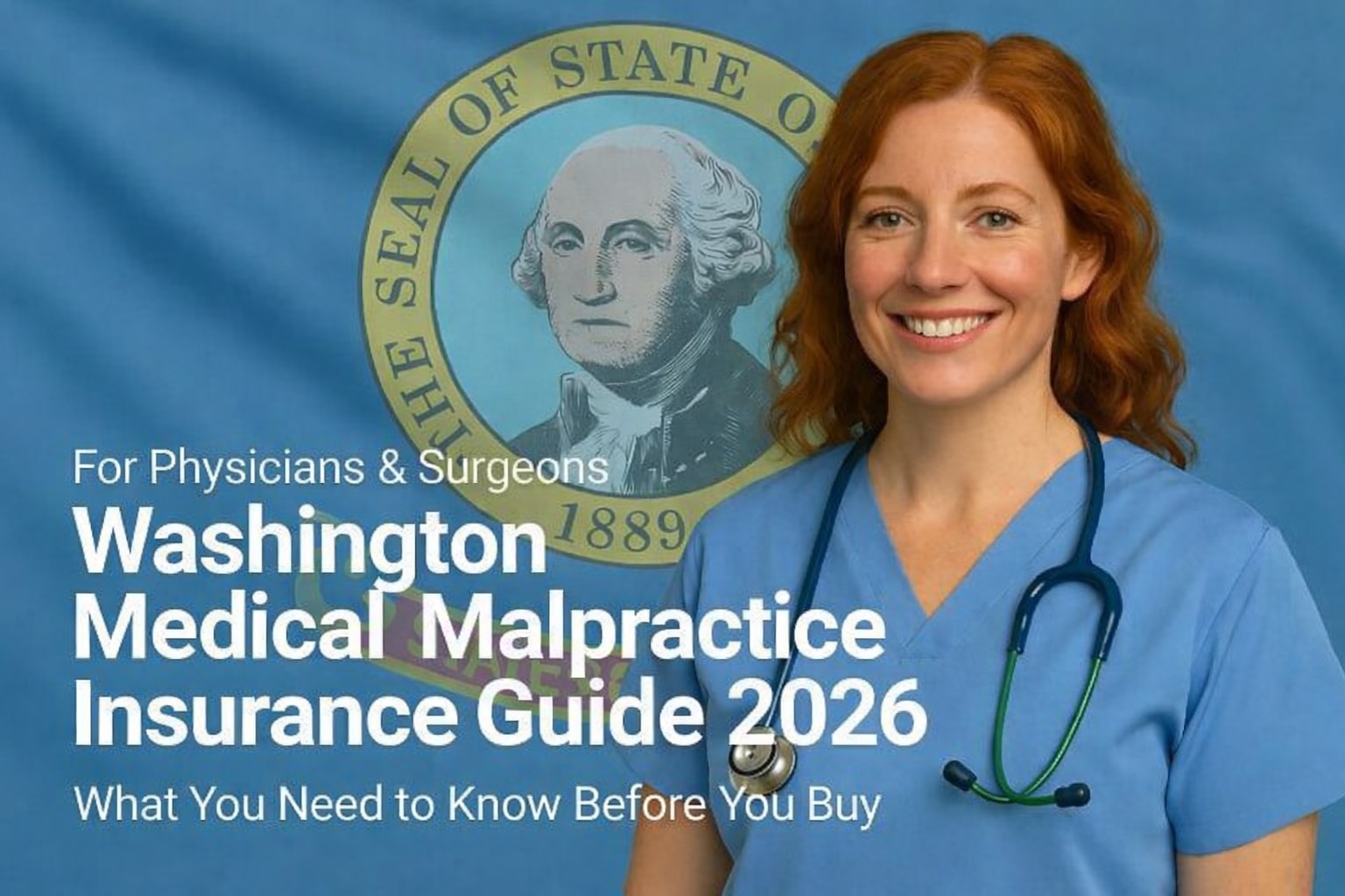 Title image for the physician’s guide to medical malpractice insurance in Washington State.